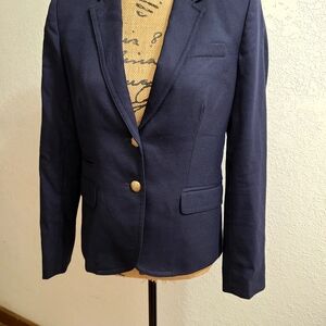 J. Crew Midnight Blue Blazer with Gold Accents